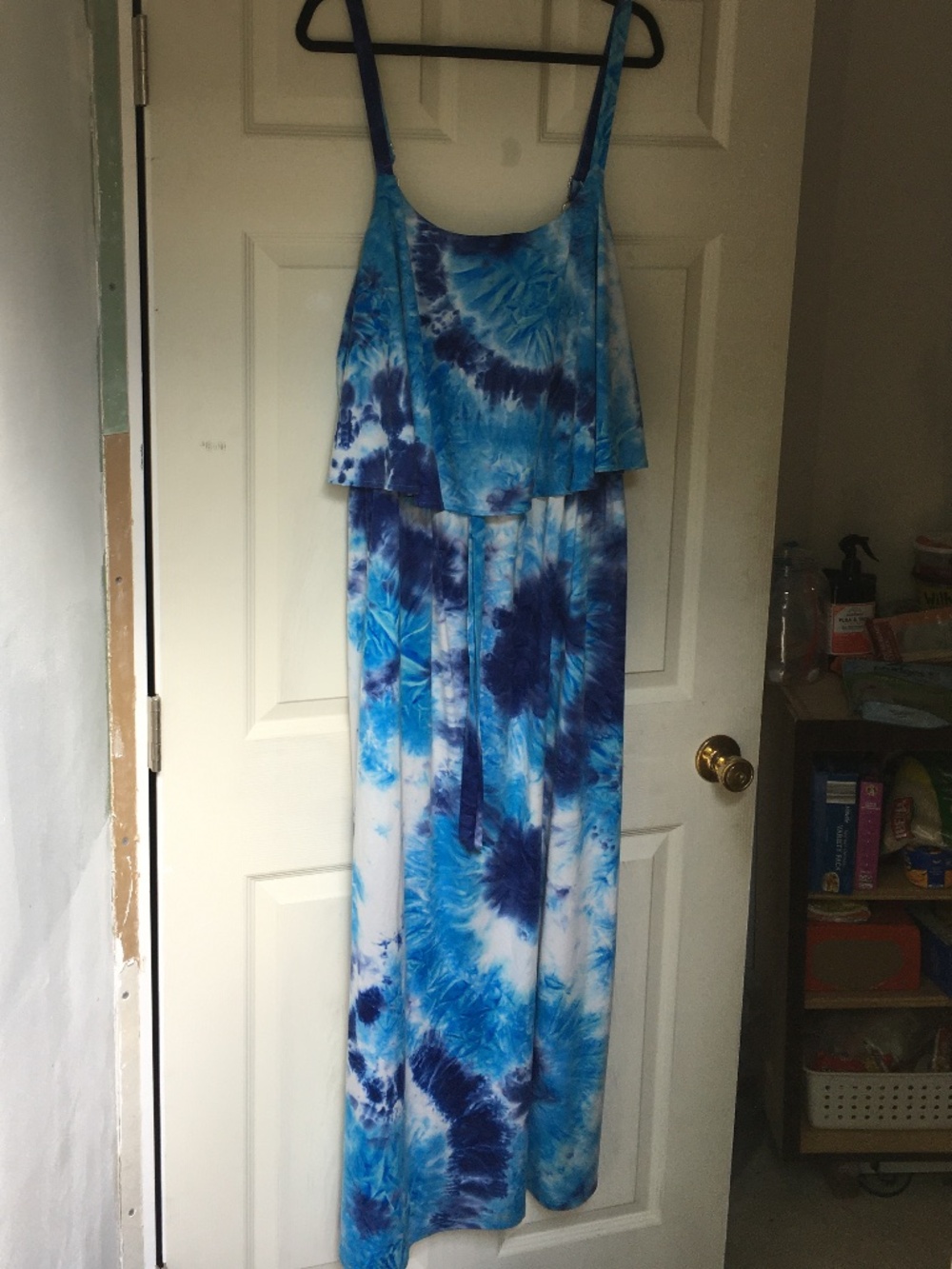 Nina Leonard maxi tie dye  strap dress